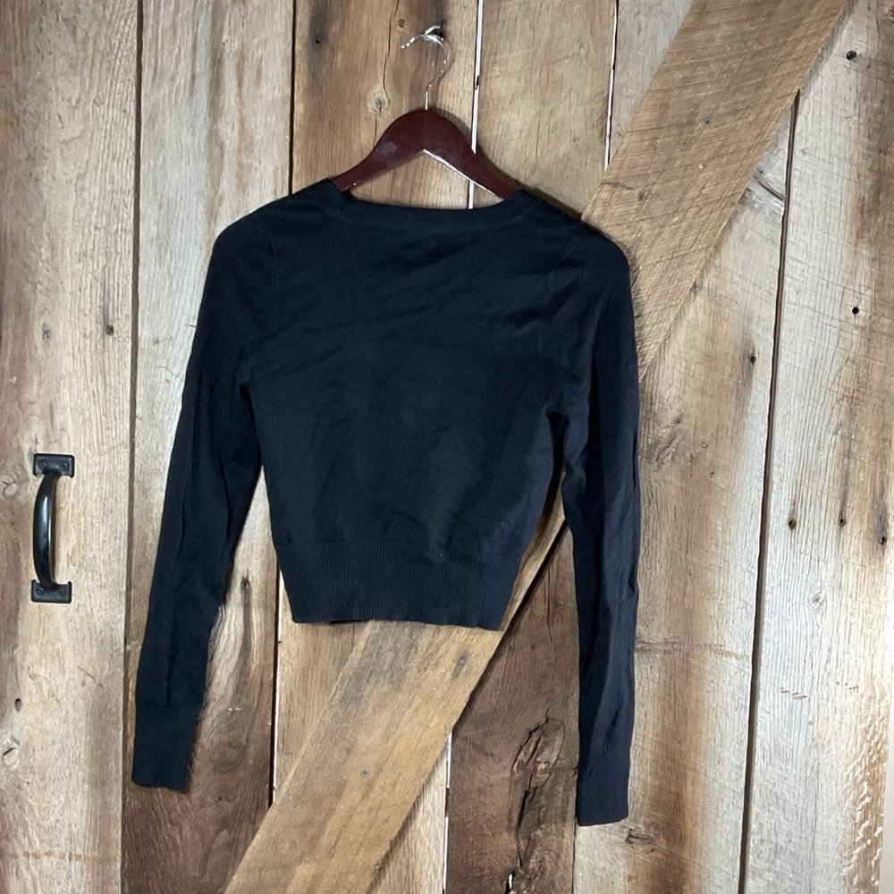 BOLD Elements Black Button-Up Cropped Cardigan Size M - Picture 7 of 7